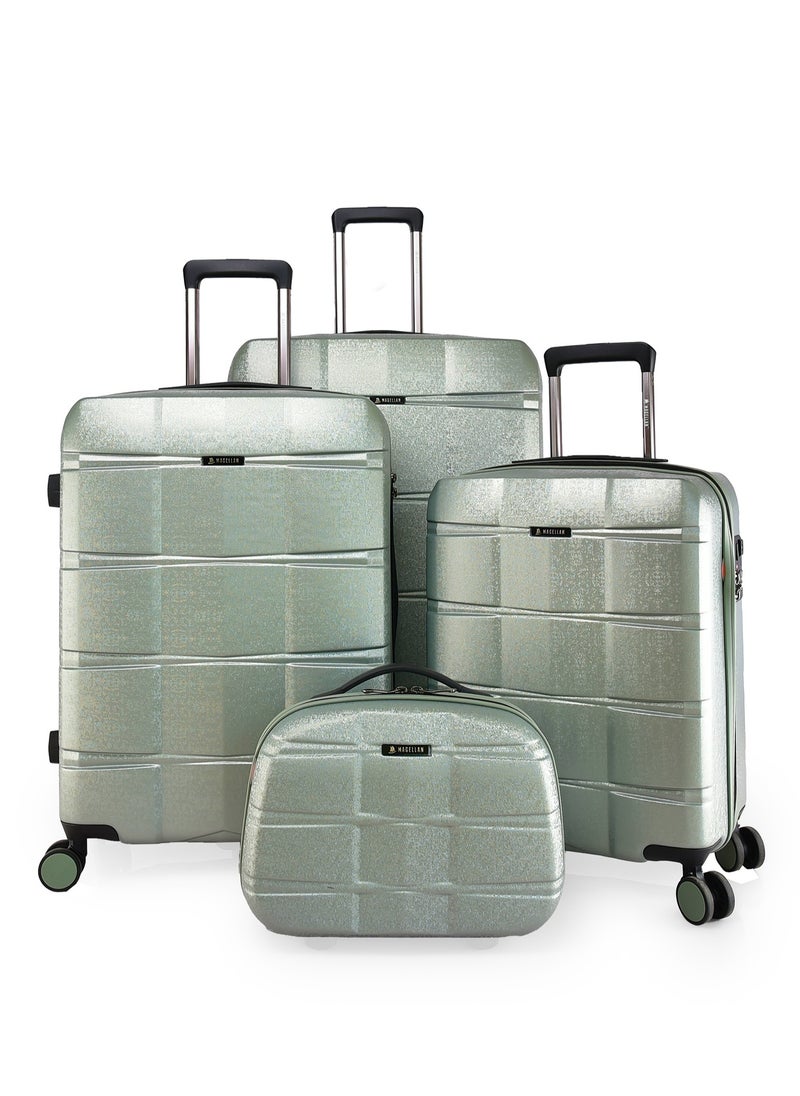 MAGELLAN Magellan Unisex Luggage Hard PC Material Travel Trolley Bag 1644HA/4P Matcha Green  - Image 1
