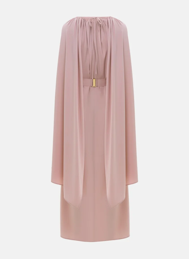 Lichi  Loose maxi dress with a cape and matching belt for Women | Best Price UAE