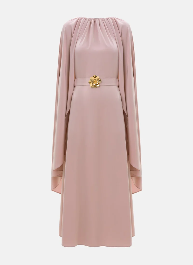 Lichi Loose maxi dress with a cape and matching belt