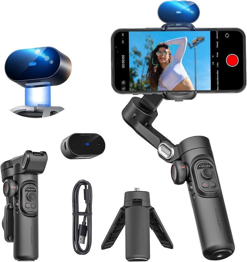 AOCHUAN XE AI Version Gimbal Stabilizer for Smartphone with AI Tracking and Gesture Control - Image 1