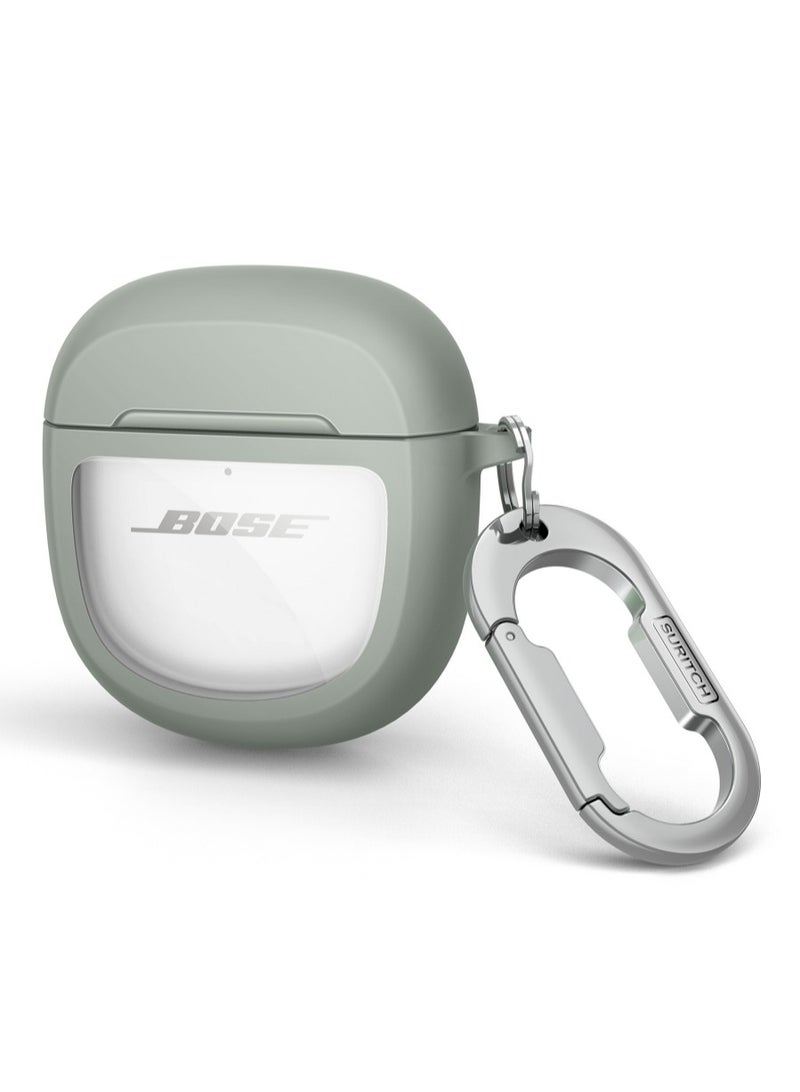 for Bose QuietComfort Ultra 2023 Case & Bose QuietComfort Earbuds II 2022 Case, with Carabiner, Green - Image 1