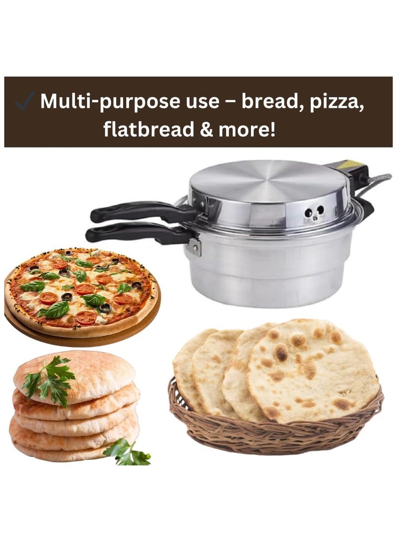 SONEX Aluminum Mini Electric Oven - Bread, Pizza, Khameer, and Lebanese Flatbread Maker | Multi-Purpose Hot Arabic Khameer Bread Machine" 28CM  - Image 3