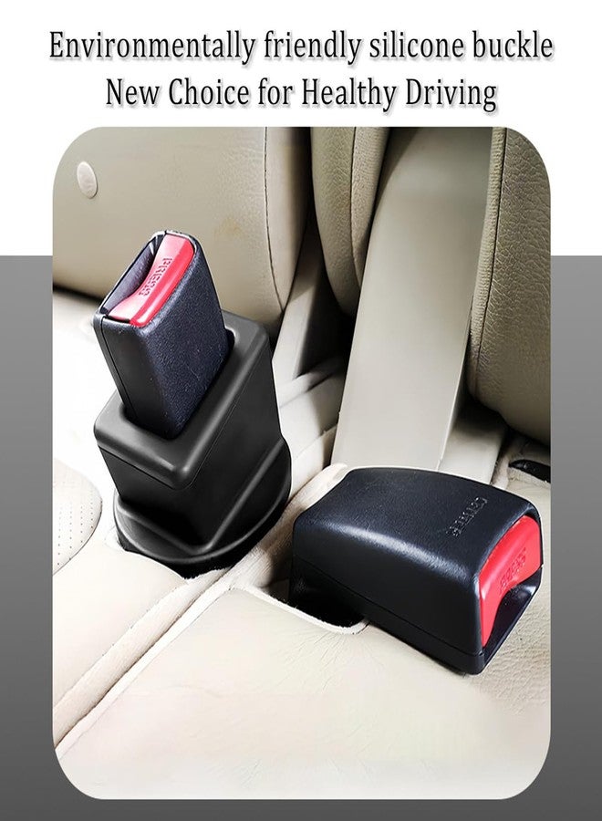 HZEL Car Seat Belt Buckle Holder, 2PCS Silicone Easy Access Vehicle Seatbelt Booster, Automotive Safetybelt Fixer Accessories to Make Buckling Upright Positioning, Universal for Most Cars (Black) - Image 3