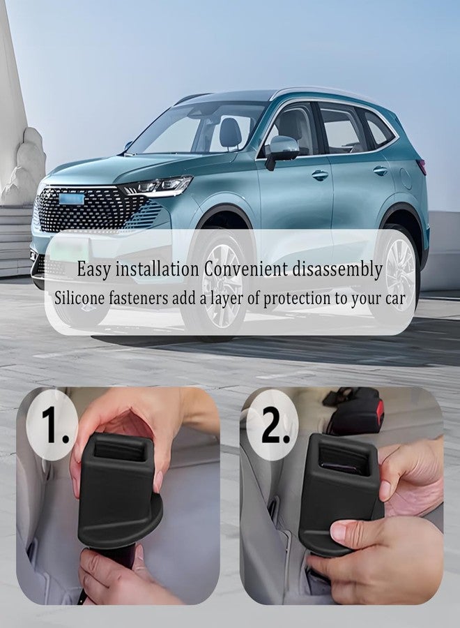 HZEL Car Seat Belt Buckle Holder, 2PCS Silicone Easy Access Vehicle Seatbelt Booster, Automotive Safetybelt Fixer Accessories to Make Buckling Upright Positioning, Universal for Most Cars (Black) - Image 4