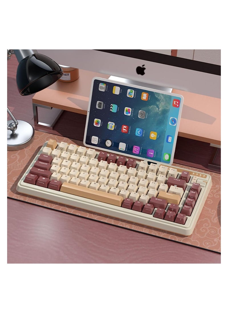 Kzzi - K75 PRO Mousse Cake RGB 75% Wireless Gasket Tri-Mode Connectable Mechanical Keyboard, 82 Keys Hot Swappable Gaming Keyboard with Knob and Power Display, Custom Tactile Switches - Image 1