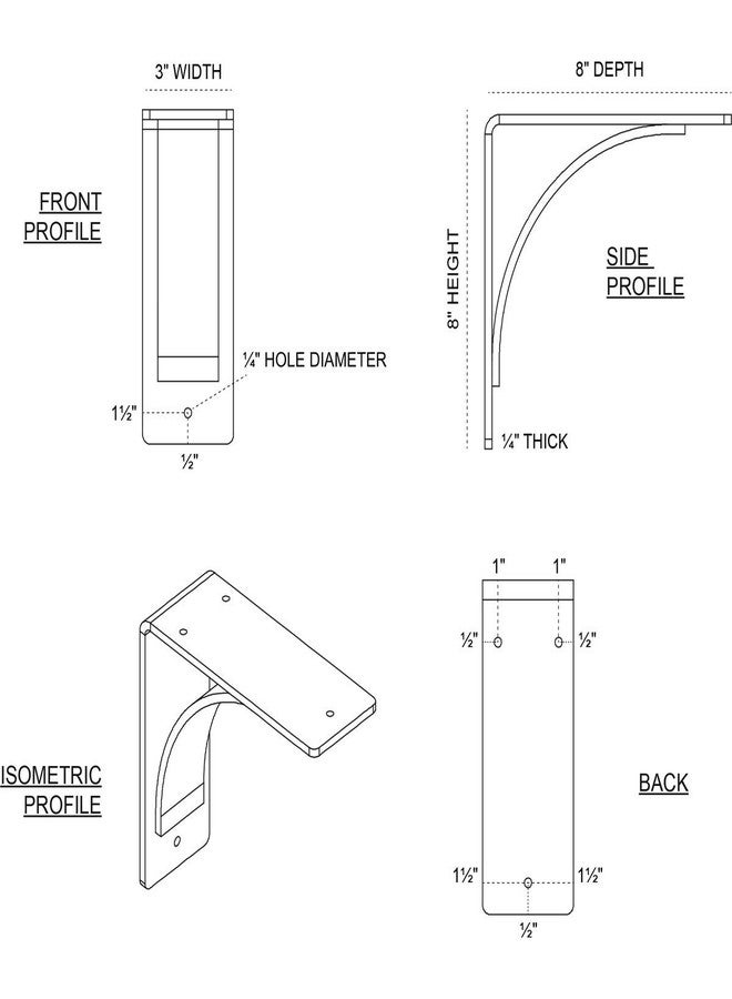 إيكينا ميلوورك دعامة موريس ستيل، مصنوعة من الفولاذ المقاوم للصدأ، أبعادها 3 بوصات عرضًا × 8 بوصات عمقًا × 8 بوصات ارتفاعًا - Image 2