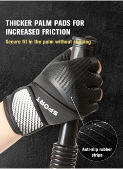 GROIC Cycling Gloves MTB Anti-Slip Shock-Absorbing Bicycle Gloves, Breathable Half Finger Gloves with Extended Wrist Support, for Fitness Cycling Training Outdoor Sports-L  - Image 5