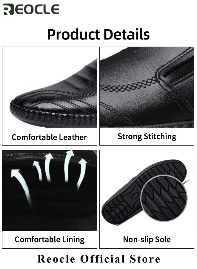 ريوكل أحذية رجالية رسمية من الجلد أحذية أكسفورد ديربي أحذية بروج وينج تيب أحذية رسمية كلاسيكية حديثة أحذية جلدية برباط - Image 4