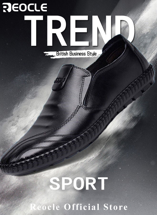 ريوكل أحذية رجالية رسمية من الجلد أحذية أكسفورد ديربي أحذية بروج وينج تيب أحذية رسمية كلاسيكية حديثة أحذية جلدية برباط - Image 2