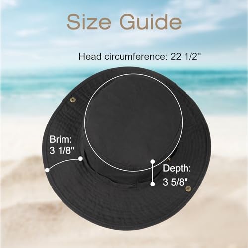 Phaiy Bucket Hat Wide Brim UV Protection Sun Hat Boonie Hats Fishing Hiking Safari Outdoor Hats for Men and Women Black - Image 5