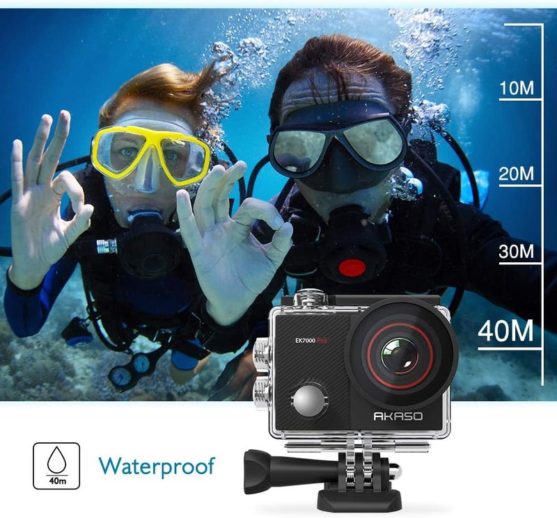 AKASO EK7000 Pro 4K Action Camera with Touch Screen EIS 131ft Waterproof Camera Remote Control Underwater Camera with Helmet Accessories Kit - Image 5