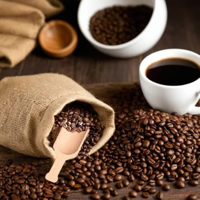 ريحني مجموعة 12 قطعة من المغارف الخشبية، التوابل، الشاي، القهوة، أملاح السكر، ملاعق خشبية طبيعية صغيرة للعلب الطهي في المطبخ - Image 5