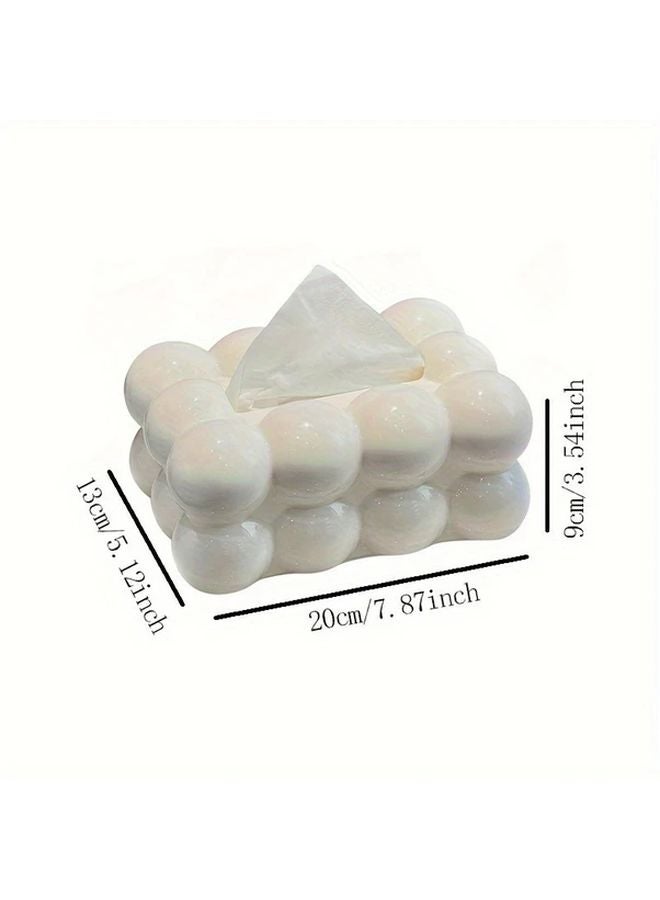 حامل علبة المناديل على شكل سحابة مع رباط - محدث بالكامل - أبيض - ديكور المنزل - Image 4