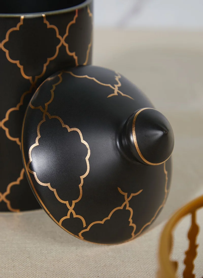 Nimah Gold Pattern Jar With Lid