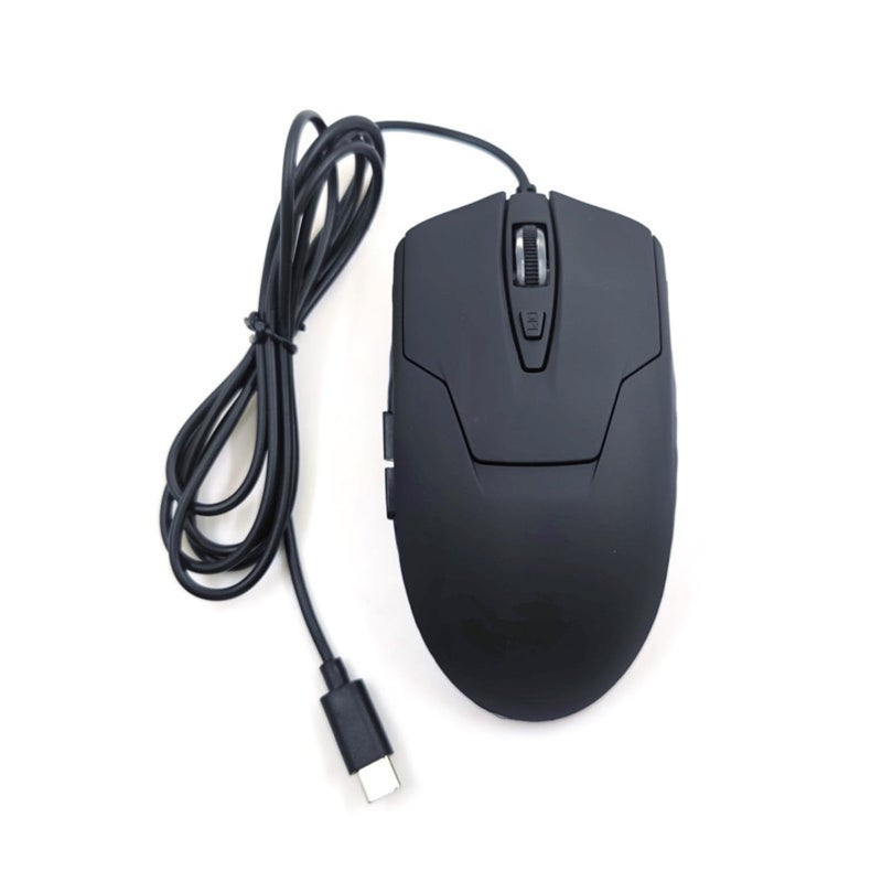 CBUS Wired USB C Mouse, 6-Button Quiet Click Computer Mouse - 4 DPI Speeds, Ergonomic, LED Backlight - Compatible with Mac, Chromebook, HP, DELL XPS, ASUS, Surface, Silent Gaming Mouse Type-C Wired - Image 1