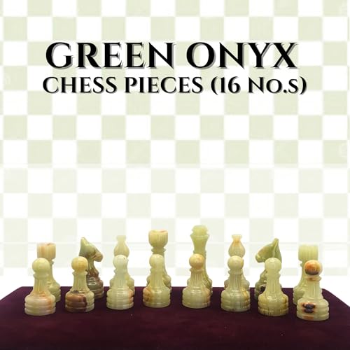 OceanicX Handcrafted Premium Marble Chess Pieces Set Elegant 32Piece Replacement for 1215 Inch Chess Boards Storage Box Coral and Green - Image 5