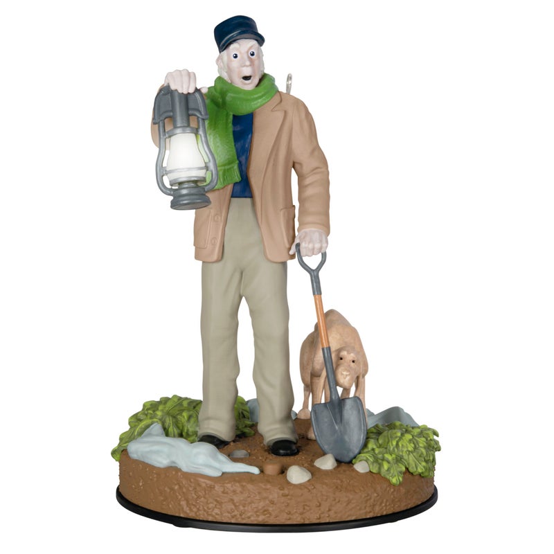 Hallmark Keepsake Christmas Ornament Disney The Haunted Mansion Collection The Caretaker and His Dog With Light and Sound Gifts for Disney Fans