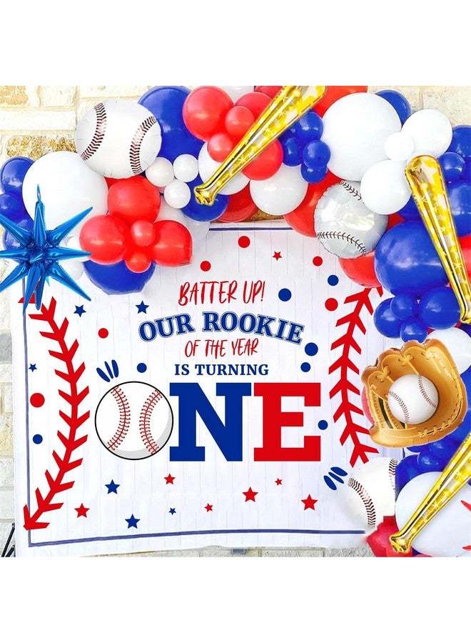 THEYGE First Birthday Arch Decals for Baby Boy Baseball Party Decorations - 1st Birthday Backdrop Decals, Rookie of The Year Balloon Arch Decor, Background Stickers - Image 2