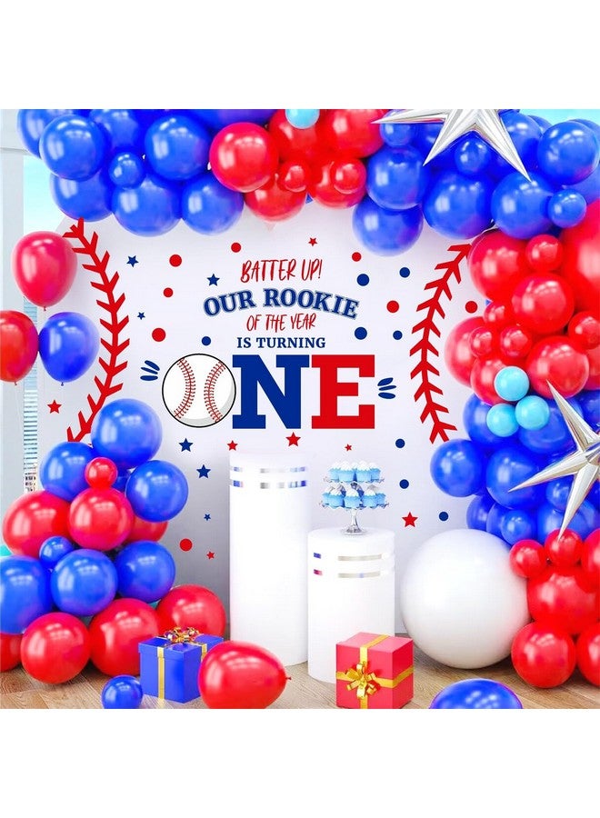 THEYGE First Birthday Arch Decals for Baby Boy Baseball Party Decorations - 1st Birthday Backdrop Decals, Rookie of The Year Balloon Arch Decor, Background Stickers - Image 4