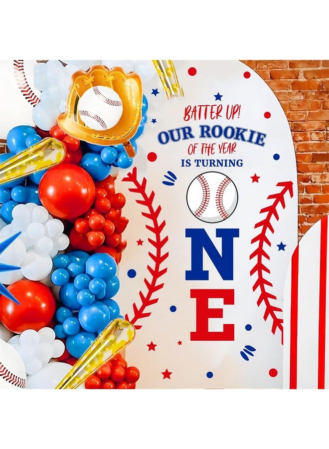 THEYGE First Birthday Arch Decals for Baby Boy Baseball Party Decorations - 1st Birthday Backdrop Decals, Rookie of The Year Balloon Arch Decor, Background Stickers - Image 1