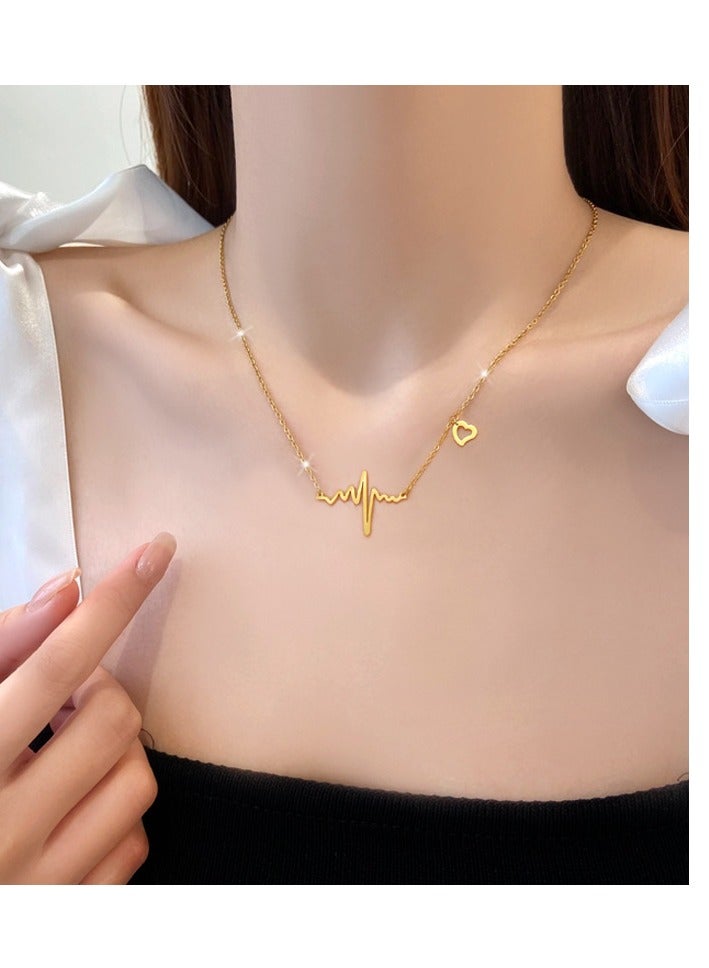 Heartbeat Signal Pendant Necklace Fashion Jewelry Dress Accessories - Image 1