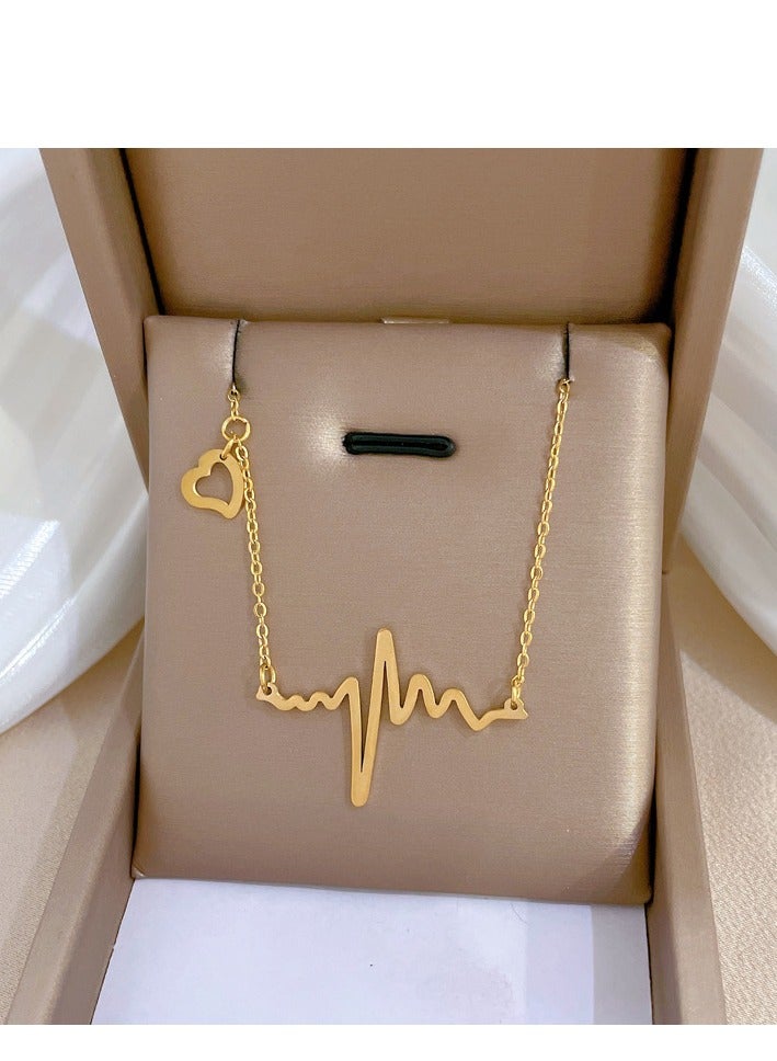 Heartbeat Signal Pendant Necklace Fashion Jewelry Dress Accessories - Image 2