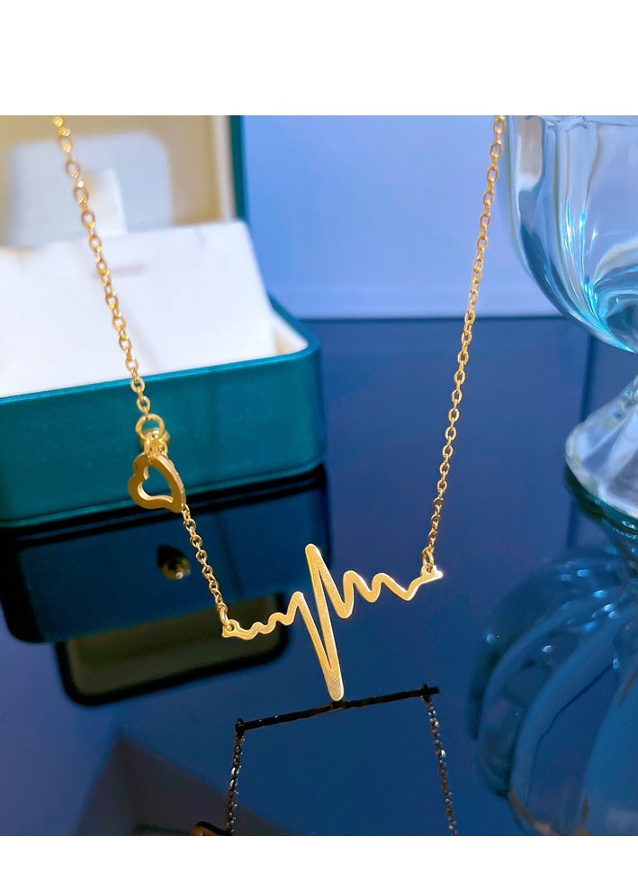 Heartbeat Signal Pendant Necklace Fashion Jewelry Dress Accessories - Image 4