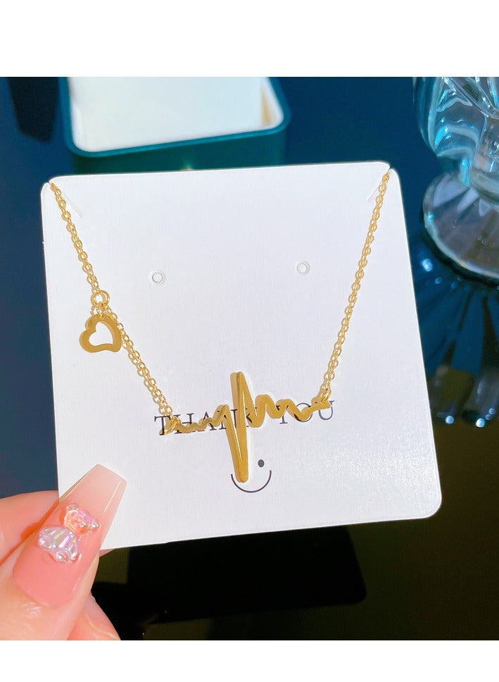Heartbeat Signal Pendant Necklace Fashion Jewelry Dress Accessories - Image 5