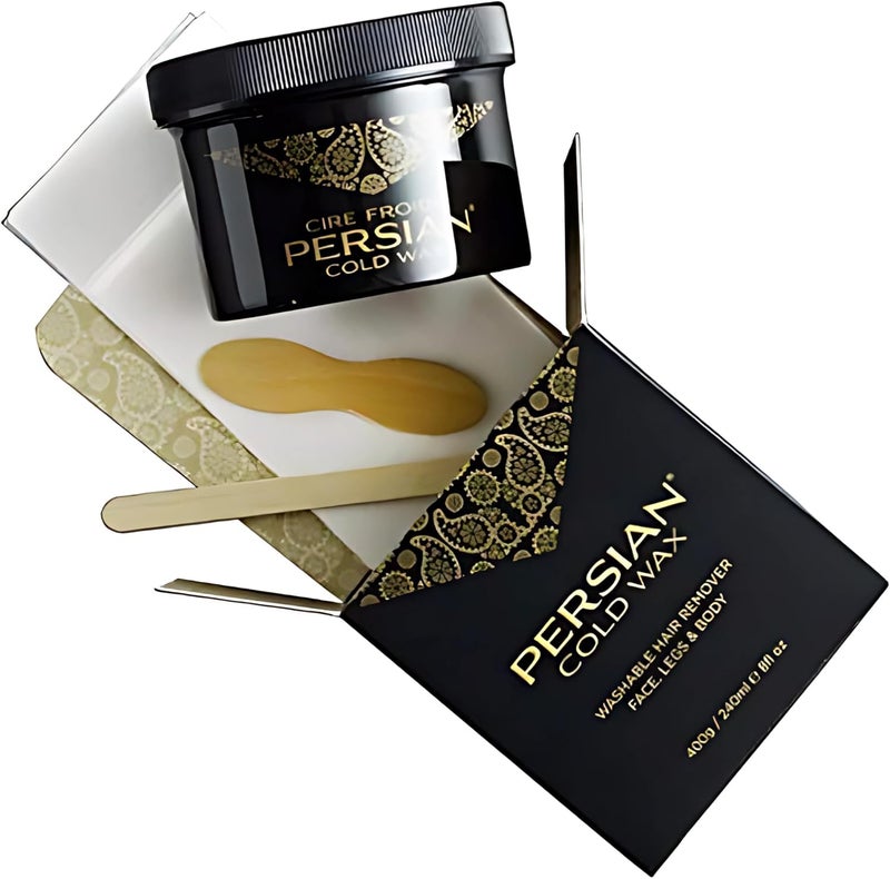 Persian Cold Wax Hair Remover Kit - Sensitive Skin Formula for Face, Legs & Body - 240ml - Image 2
