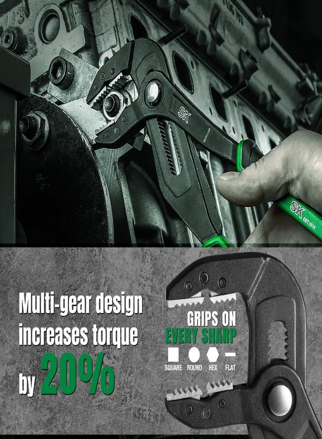 اس كي كي كماشة SK ذات وصلة أخدود مقاس 10 بوصات، كماشة مضخة مياه، تصميم CR-V فاخر، تصميم فك ذاتي التعديل، مع مقابض مريحة - Image 5