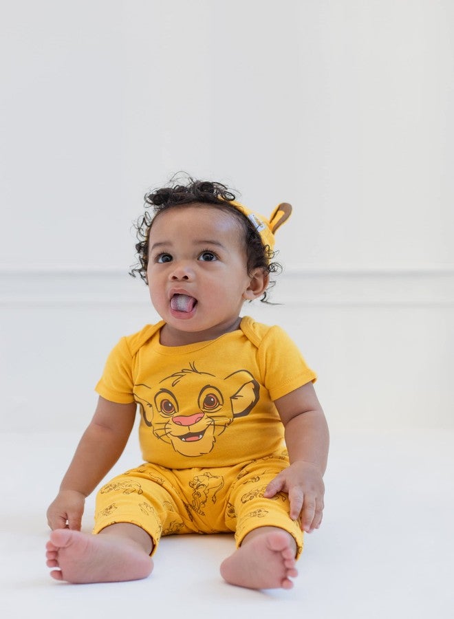 Disney Lion King Simba Infant Baby Boys Bodysuit Pants and Hat 3 Piece Outfit Set Orange 24 Months - Image 3
