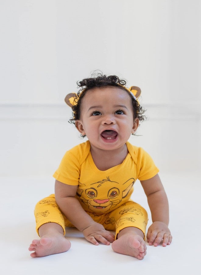 Disney Lion King Simba Infant Baby Boys Bodysuit Pants and Hat 3 Piece Outfit Set Orange 24 Months - Image 2
