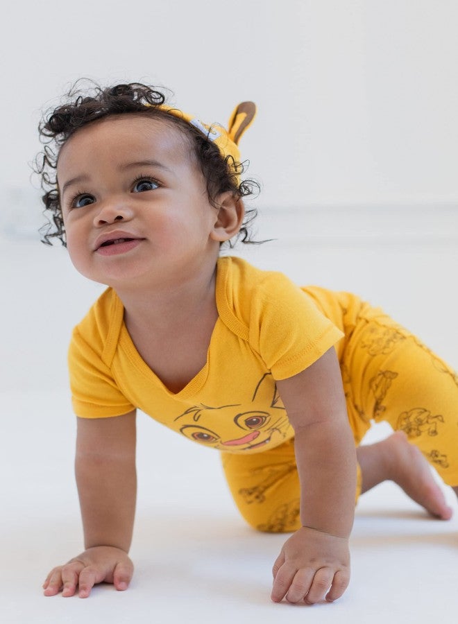 Disney Lion King Simba Infant Baby Boys Bodysuit Pants and Hat 3 Piece Outfit Set Orange 24 Months - Image 4
