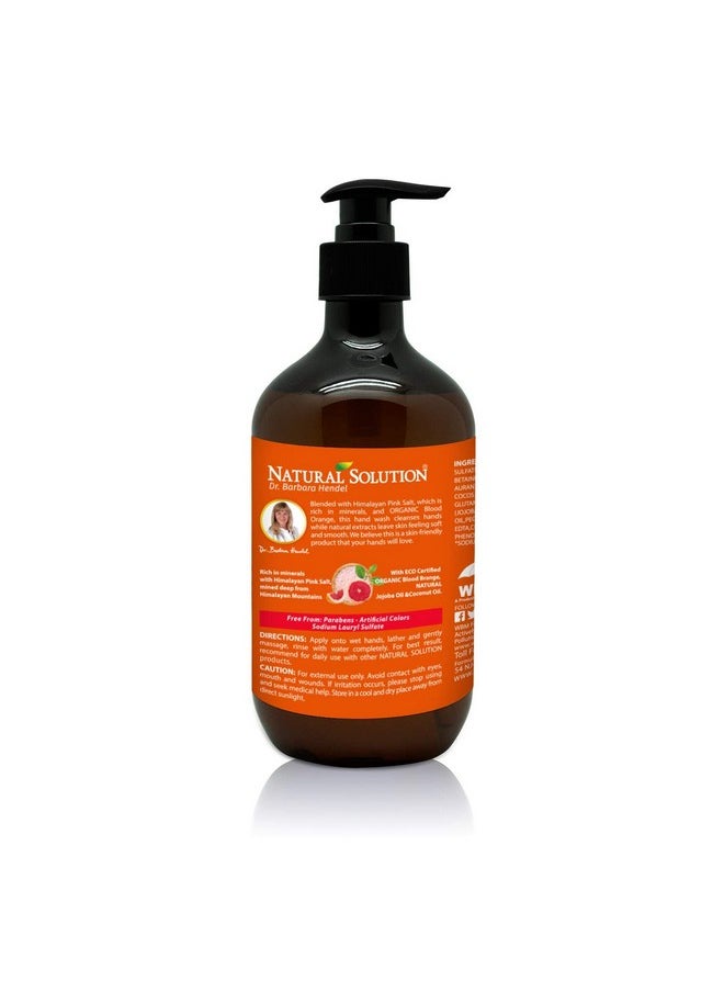 Natural Solution - Hand Wash Rich In Moisturizing Blood Orange & Himalayan Pink Salt Liquid Soap14 Oz Each (Pack Of 3) - Image 1