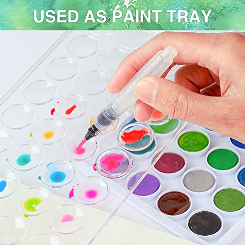 AROIC 65 Pieces Watercolor Paint Set,36 Colors Watercolor,10 Brushes,3 Refillable Water Brush Pens,16 Page Pad(8.5 * 5.5in),Profesional Watercolor Kit for Kids, Adults, Beginners - Image 5