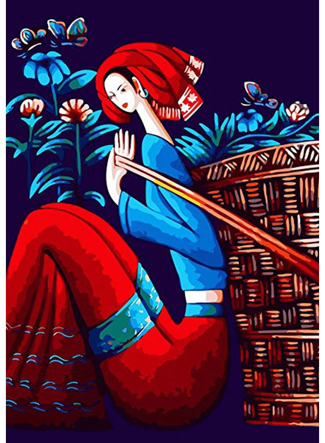 NIBEMINENT DIY Oil Painting On Canvas Craft Hand Painted Paint By Number Kit Multicolor 16x20inch - Image 1