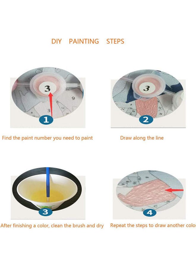 NIBEMINENT DIY Oil Painting On Canvas Craft Hand Painted Paint By Number Kit Multicolor 16x20inch - Image 2