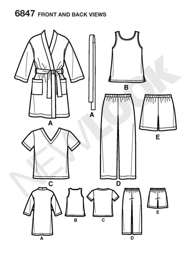 New Look Sewing Pattern 6847 Child Sleepwear, Size A (3-4-5-6-7-8) - Image 2