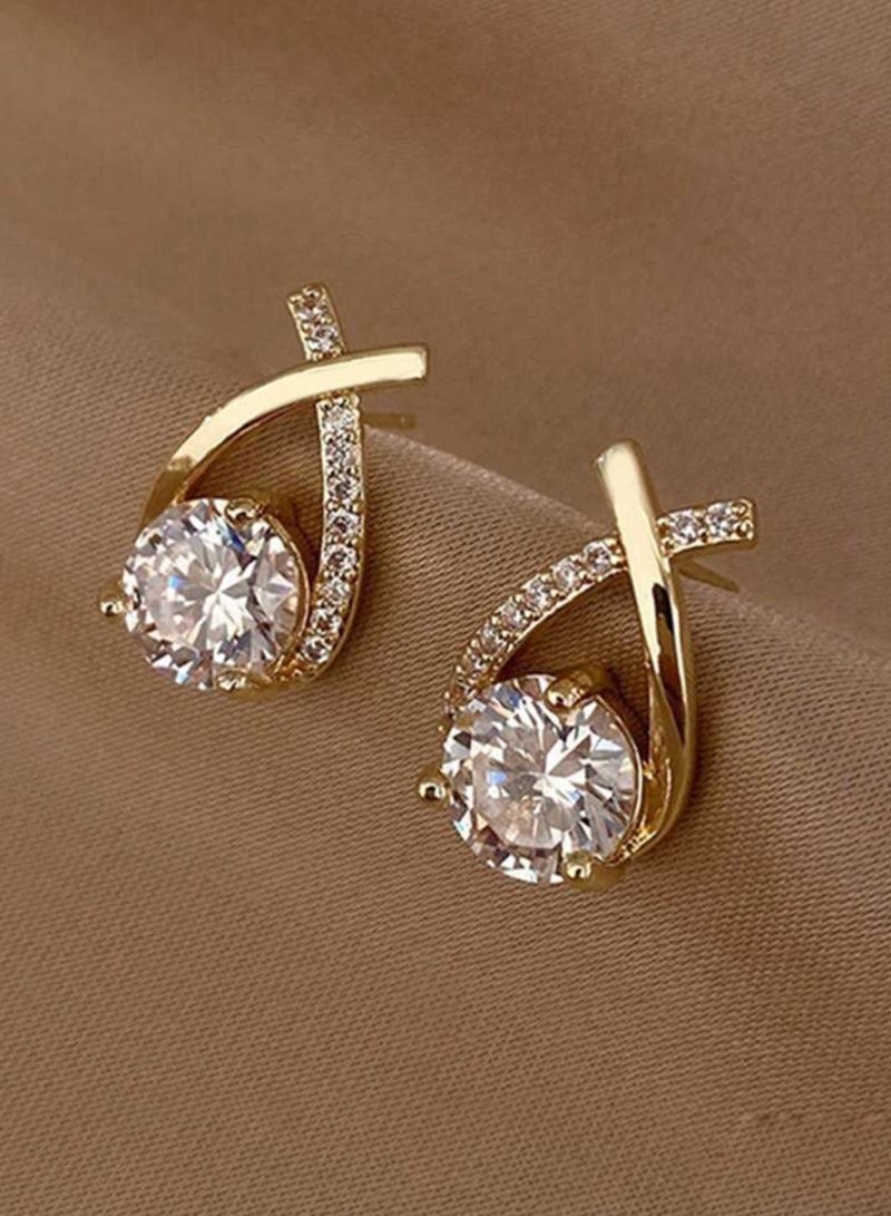 Jewelry 4You Elegant Small Earrings For Women Inlaid With Zirconia - Image 2