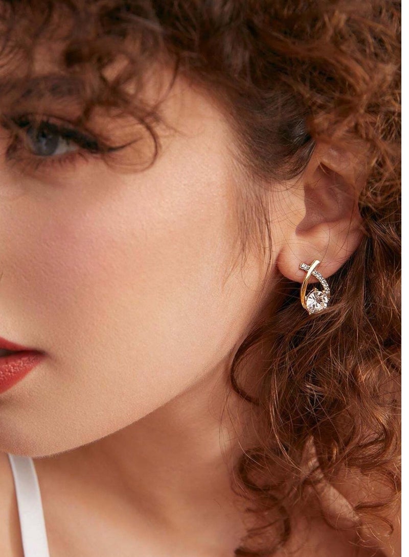 Jewelry 4You Elegant Small Earrings For Women Inlaid With Zirconia - Image 4