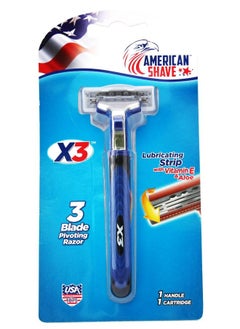 AMERICAN SHAVE X3 3Blade pivoting razor 1cartridge  - Image 1