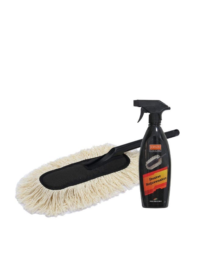 Jopasu Car Duster with Duster Rejuvenator (500 ml, White) (AOCC061)
