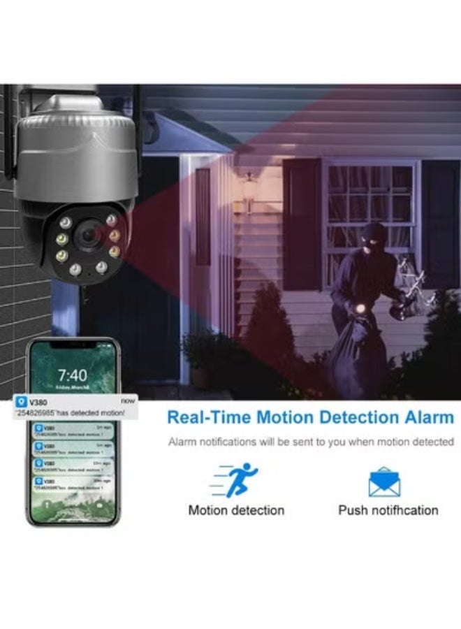 JAJEEK 3MP Outdoor WiFi Smart Camera with PTZ Control, Night View, Two-Way Audio, Motion Alerts, Waterproof Housing, Wireless Monitoring, and Mobile App Remote Access – Black - Image 3