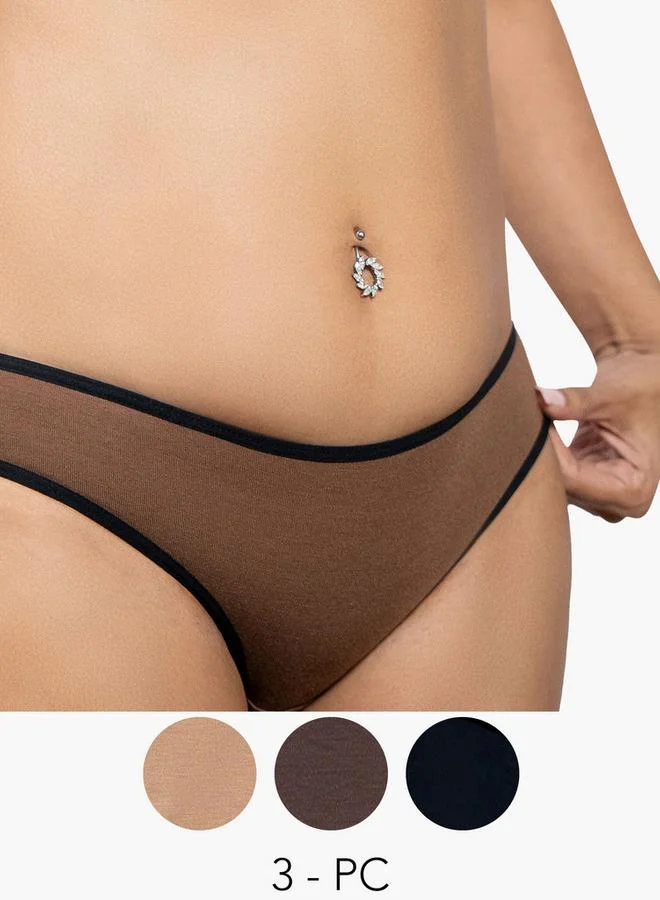 Aadaraya Set of 3 - Aadaraya Elasticated Waist Hipster Briefs