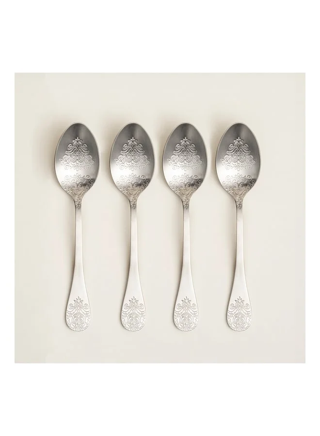 Zsa Zsa Zsu Silver Dume Stainless Steel Dining Spoon 4x23x0.3 cm Matte Silver.  | Best Price UAE