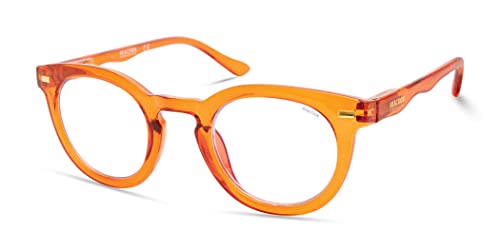 Kenneth Cole REACTION KC1500B Round Blue Light Blocking Eyewear Frames Shiny Dark Brown 45mm - Image 1