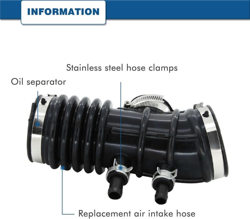 A ABIGAIL Air Intake Hose Compatible with 1999-2004 Nissan Frontier and 2000-2004 Nissan Xterra V6 3.3L - Intake Filter Tube Replaces # 16578-4S100 - Image 4