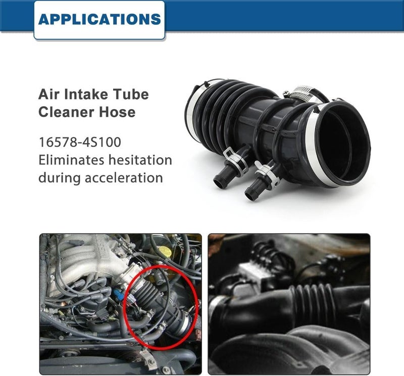 A ABIGAIL Air Intake Hose Compatible with 1999-2004 Nissan Frontier and 2000-2004 Nissan Xterra V6 3.3L - Intake Filter Tube Replaces # 16578-4S100 - Image 3