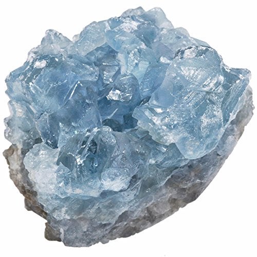 rockcloud Natural Raw Blue Celestite Mineral Healing Crystal Cluster Geode Irregular Home Decoration Gemstone Specimen Large, 2.(Approx 160-220 Gram) - Image 2
