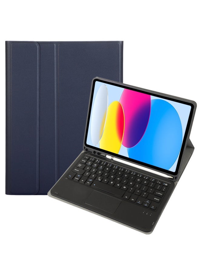 Generic - For Samsung TabS9FE11 Inch 2023 Protective Cover Wonderful Control Magnetic Suction Colorful Backlit Bluetooth Keyboard Soft Shell-Color:Dark Blue-Touch Keyboard-Product Type:Samsung Tab S9 FE 10.9 Inch SM-X510/X516 - Image 1